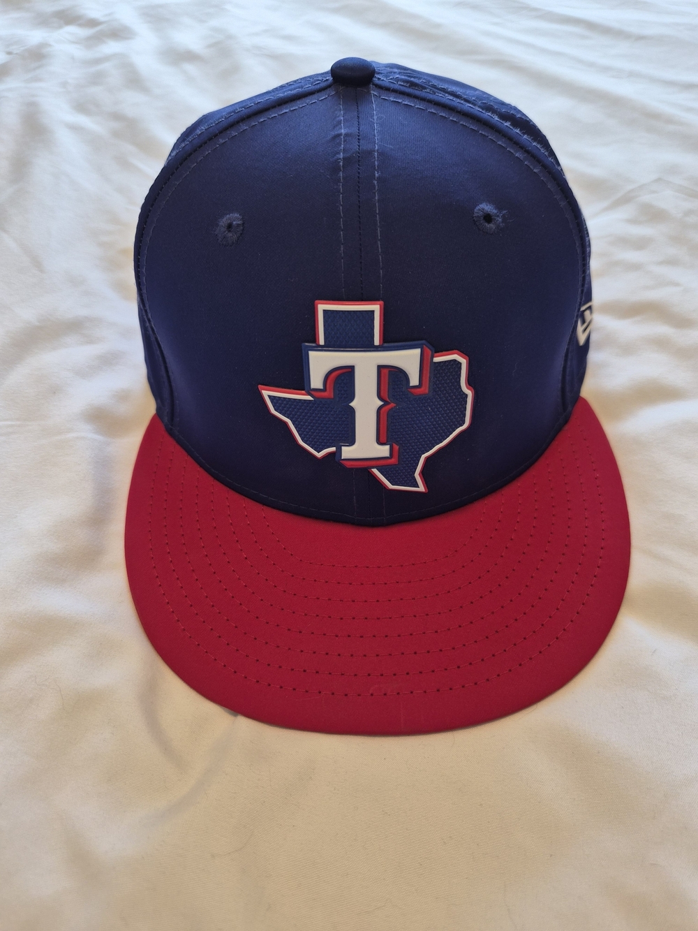 Texas Rangers New Era 59FIFTY Fitted Flat-Brim Baseball Hat Size 7 3/8